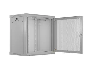 NÁSTĚNNÁ INSTALAČNÍ SKŘÍŇ 19" 12U 600X450 ŠEDÉ PERFOROVANÉ DVEŘE - PLOCHÉ BALENÍ - obrázek 4