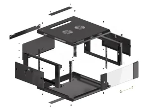 LANBERG RACKOVÁ SKŘÍŇ 19" PRO MONTÁŽ NA STĚNU 4U/600X600 (FLAT PACK) V2 ČERNÁ - obrázek 6