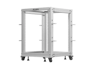 LANBERG OTEVŘENÝ RACK 19" 15U 600X600-1100 NASTAVITELNÝ ŠEDÝ
