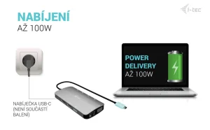 I-TEC USB-C Metal Nano dokovací stanice 3 displeje - obrázek 4