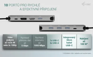 I-TEC USB-C Metal Nano dokovací stanice 3 displeje - obrázek 9