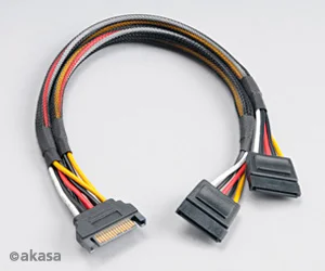 SATA napájecí rozdvojka Sata(M) na 2xSata(F) 30 cm