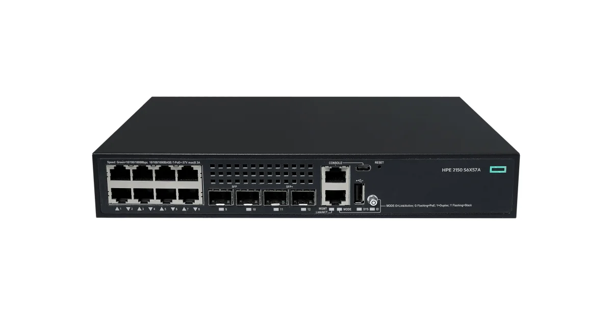 HPE FlexFabric 2150 8G PoE+ Switch