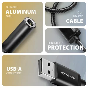 AXAGON ADA-HA, USB-A na 3.5mm jack Hi-Res DAC audio adaptér, 384kHz/32bit, stereo - obrázek 3