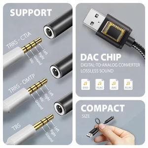AXAGON ADA-HA, USB-A na 3.5mm jack Hi-Res DAC audio adaptér, 384kHz/32bit, stereo - obrázek 4