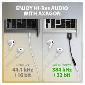 AXAGON ADA-HA, USB-A na 3.5mm jack Hi-Res DAC audio adaptér, 384kHz/32bit, stereo - obrázek 5