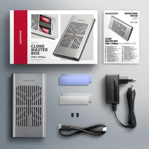 AXAGON EEM2-20GD, USB-C 20Gbps externí box pro dva M.2 NVMe SSD s funkcí klonování - obrázek 4