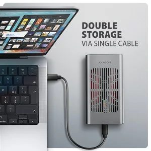 AXAGON EEM2-20GD, USB-C 20Gbps externí box pro dva M.2 NVMe SSD s funkcí klonování - obrázek 9