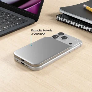 Epico Slim 3000mAh Mag+ powerbanka EM31b - stříbrná - obrázek 2