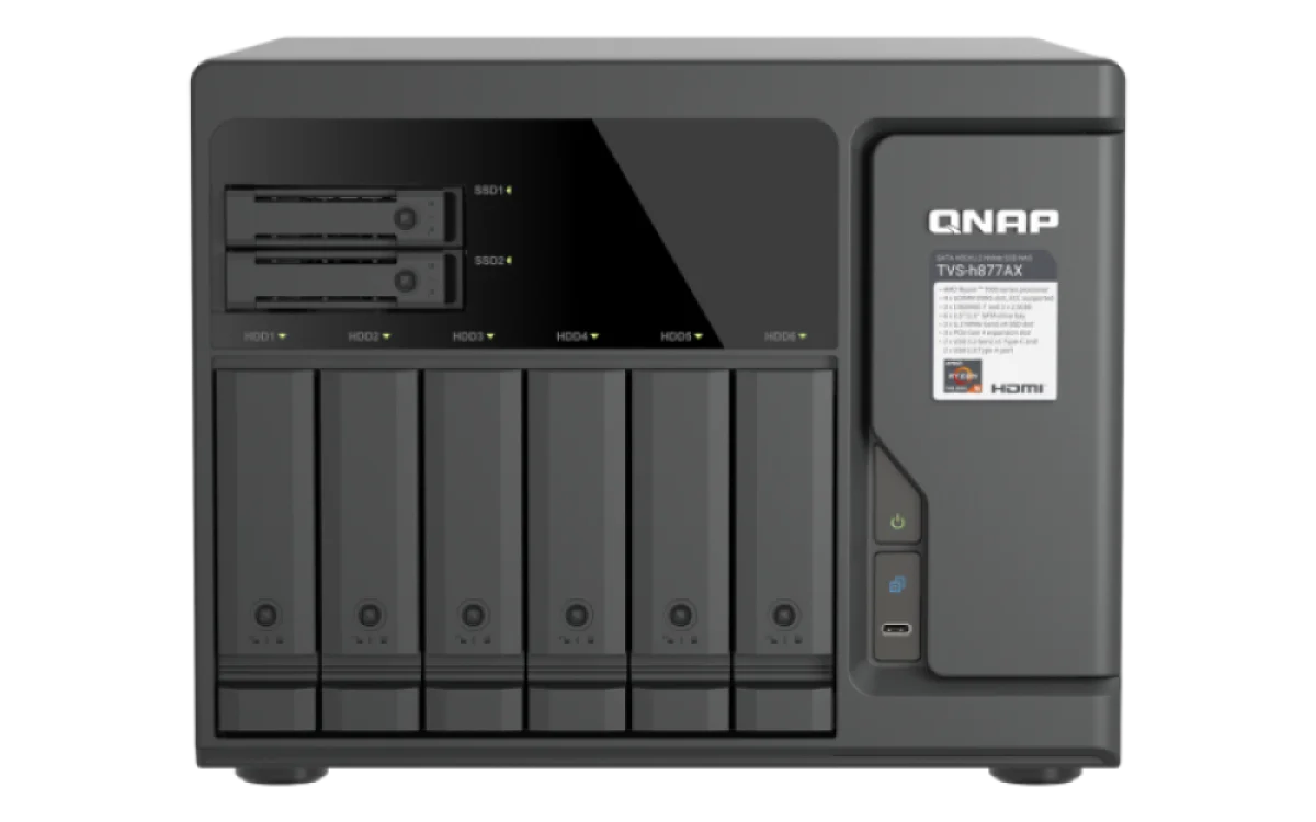 QNAP TVS-h877AX-R5 NAS Ryzen 5 16GB 10x SATA 10GbE