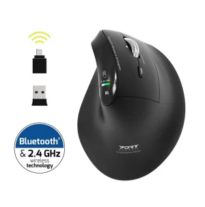 PORT CONNECT ERGO AUDITOR/Vertikální/Optická/Pro praváky/4 800 DPI/USB+BT/Černá - obrázek 11