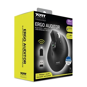 PORT CONNECT ERGO AUDITOR/Vertikální/Optická/Pro praváky/4 800 DPI/USB+BT/Černá - obrázek 10