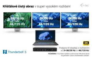 i-tec Thunderbolt 5 dokovací stanice, 140W PD - obrázek 12