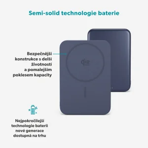 Epico Qi2 25W 5000mAh Mag+ powerbanka EM55 - modrá - obrázek 3