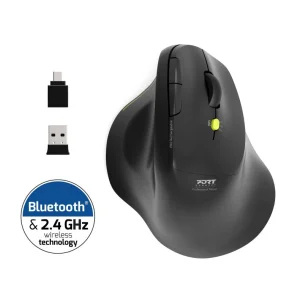 PORT CONNECT ERGO SOFT COLLECTION/Vertikální/Optická/Pro praváky/1 600 DPI/USB+BT/Černá - obrázek 8