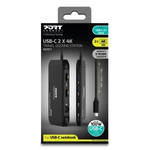 PORT CONNECT USB-C dokovací stanice, 7 portů, 2×4K, PD100W - obrázek 3