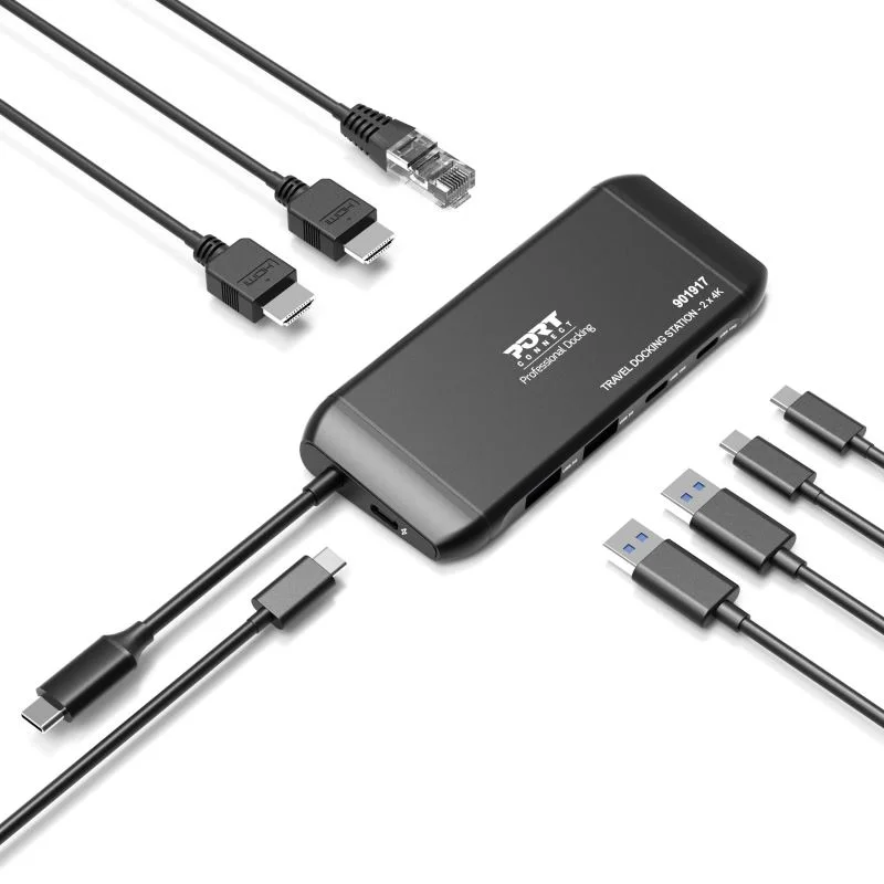 PORT CONNECT USB-C dokovací stanice, 7 portů, 2×4K, PD100W