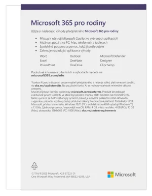 Microsoft 365 Personal FY25H2 Mac/Win, 1rok, CZ - obrázek 2