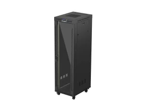 LANBERG 19" VOLNĚ STOJÍCÍ RACKOVÁ SKŘÍŇ 42U/600X800 (FLAT PACK) S PROSKLENÝMI DVEŘMI LCD ČERNÁ