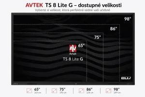 AVTEK TS 8 Lite G 75, interaktivní dotykový displej 75", 4K, 8GB/128GB, EDLA, Android 14
