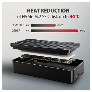 AXAGON EEM2-40G, USB-C 40Gbps externí box pro M.2 NVMe SSD, zesílený hliník - obrázek 12