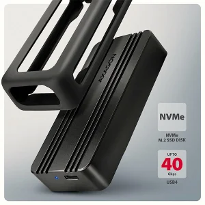 AXAGON EEM2-40G, USB-C 40Gbps externí box pro M.2 NVMe SSD, zesílený hliník - obrázek 4
