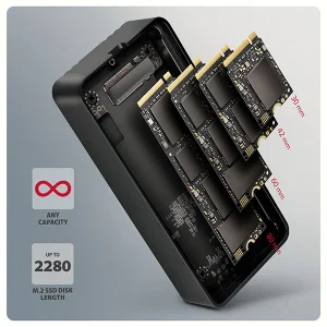 AXAGON EEM2-40G, USB-C 40Gbps externí box pro M.2 NVMe SSD, zesílený hliník - obrázek 7