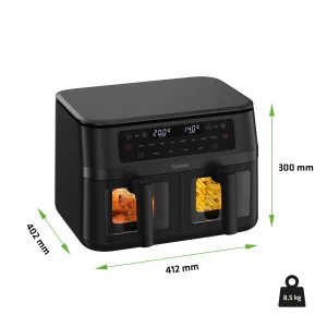 Salente DoubleAir, duální horkovzdušná fritéza, 11 l, černá - obrázek 14