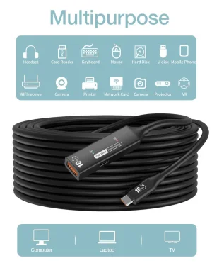 PremiumCord USB-A repeater + kabel USB-C, 7m - obrázek 3