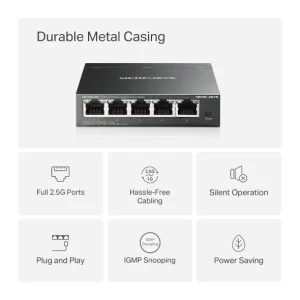 MERCUSYS MS105GS-M2 5x 2.5G stolní switch - obrázek 3
