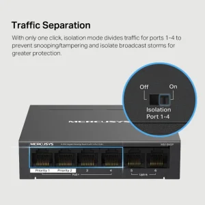 MERCUSYS MS106GP 6x Gigabit switch 4x PoE+ - obrázek 7
