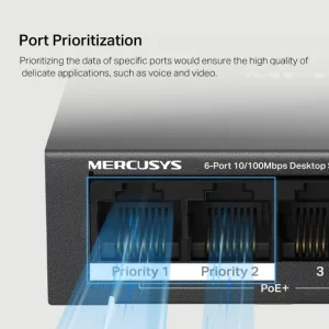 MERCUSYS MS106GP 6x Gigabit switch 4x PoE+ - obrázek 8