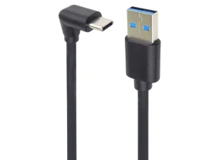 PremiumCord USB C-USB A, zahnutý, černý, 3m