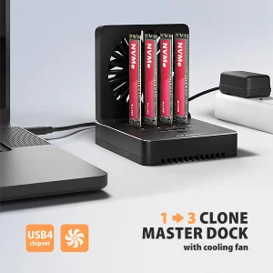 AXAGON ADSA-M2C44, USB4 dokovací stanice pro 4× M.2 NVMe SSD s funkcí klonování - obrázek 7