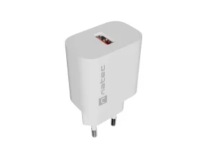 Universální nabíječka Natec RIBERA 18W, 1X USB-A, bílá