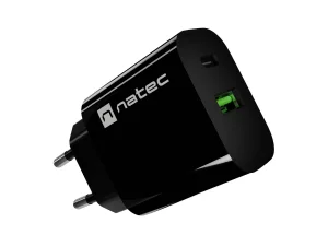 Univerzální nabíječka Natec RIBERA 20 W, 1X USB-A + 1X USB-C, černá - obrázek 3