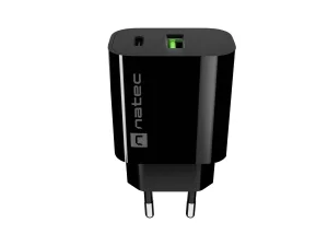 Univerzální nabíječka Natec RIBERA 20 W, 1X USB-A + 1X USB-C, černá - obrázek 4