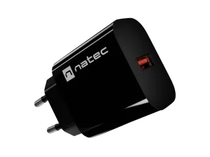 Universální nabíječka Natec RIBERA 18W, 1X USB-A,černá - obrázek 3