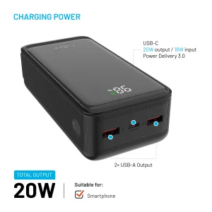 Powerbanka FIXED Zen2, LCD, PD 20W, 30 000 mAh - obrázek 3