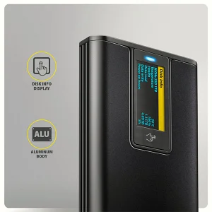 AXAGON EEM2-SD2B, USB-C 10Gbps externí box s displejem pro M.2 NVMe/SATA SSD, bezšroubkový, černý - obrázek 2
