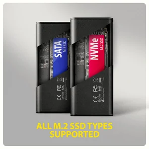 AXAGON EEM2-SD2B, USB-C 10Gbps externí box s displejem pro M.2 NVMe/SATA SSD, bezšroubkový, černý - obrázek 6