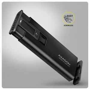 AXAGON EEM2-SD2B, USB-C 10Gbps externí box s displejem pro M.2 NVMe/SATA SSD, bezšroubkový, černý - obrázek 7