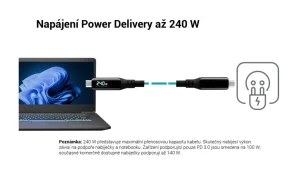 i-tec Thunderbolt 4/USB4 Class Pro Cable 240W s LCD (40Gbps, 150cm) - obrázek 6