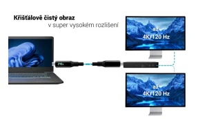 i-tec Thunderbolt 4/USB4 Class Pro Cable 240W s LCD (40Gbps, 150cm) - obrázek 8