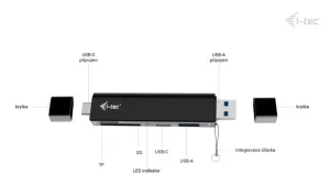 i-tec USB-C/USB-A Dongle SD/microSD card reader + 2x USB port (1x USB-A, 1x USB-C) - obrázek 6