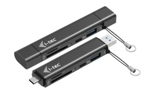 i-tec USB-C/USB-A Dongle SD/microSD card reader + 2x USB port (1x USB-A, 1x USB-C)