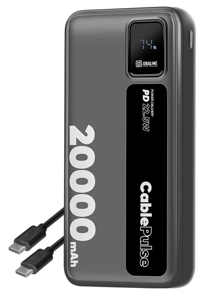 OBAL:ME CablePulse Powerbanka 20000mAh 22,5W Black