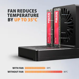 AXAGON ADSA-M2C22, USB-C 20Gbps dokovací stanice pro 2× M.2 NVMe/SATA SSD s funkcí klonování - obrázek 16
