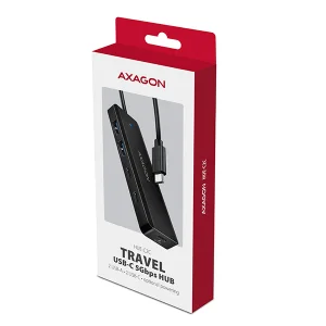 AXAGON HUE-C2C, 4× USB 5Gbps TRAVEL hub, 2× USB-A + 2× USB-C, USB-C napájení, kabel USB-C 19cm - obrázek 2