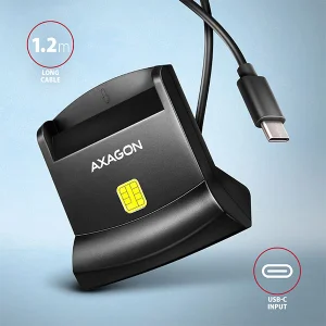 AXAGON CRE-SM4NC, USB-C čtečka kontaktních karet Smart Card (eObčanka), stojánková, kabel 1,2 m - obrázek 4